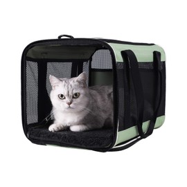 petisfam Easy Load Pet Carrier for Large, Medium Cats, 2 Cats and Small Dogs with Comfy Bed. Easy to Get Cat in, Escape Proof, Easy Storage, Washable, Safe and Comfortable for Vet Visit and Car Ride