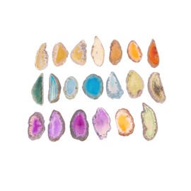 Yardwe 20pcs Agate Slices Bulk Natural Agate Light Table Discs Agate Stones for Jewellery Making Wind Chime Pendant Decoration