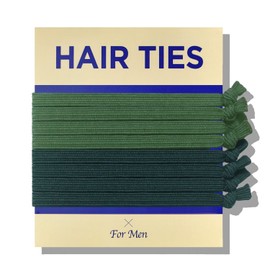 HAVHAF Knotted Mens Hair Ties For Men 8pcs (Thin, Forest) - No damage Crease Breakage Man Bun Hair Tie Men with Long Hair For Curly Thick Elastic Hair Ties For Guys | Perfect hairtie For Men