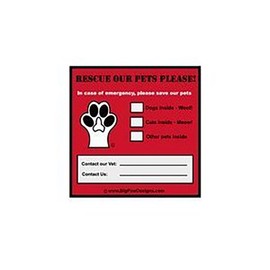 Pet Emergency Rescue Window Cling - Set of 2
