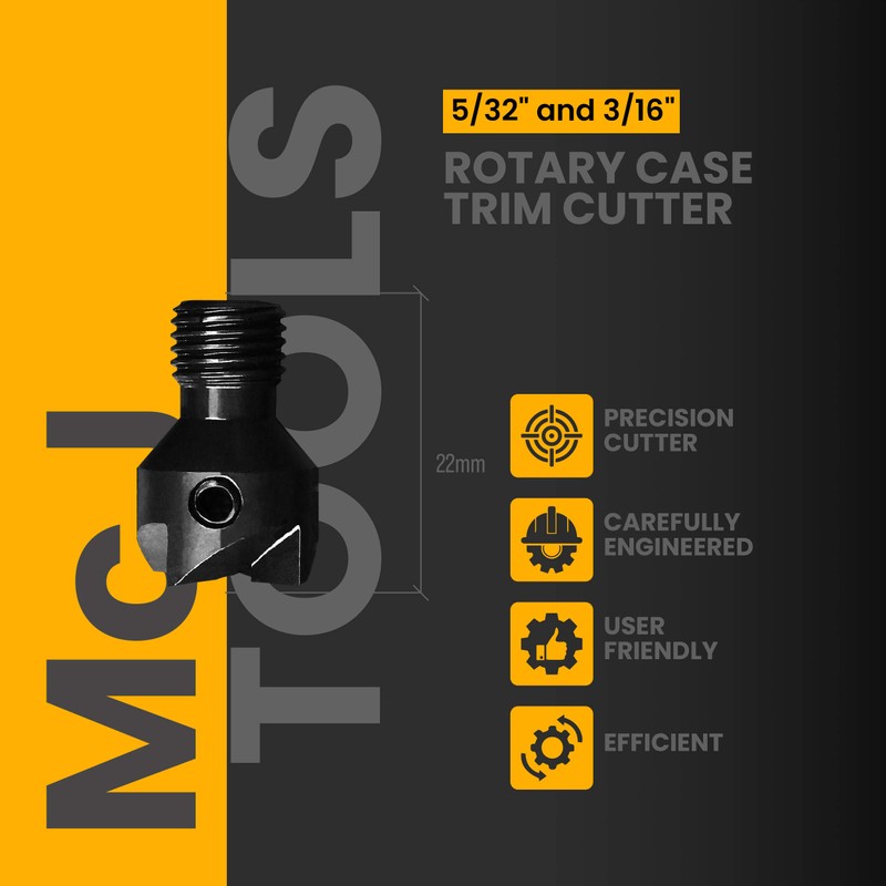 McJ Tools Reloading Rotary Case Trimmer Cutter (Shaft 3/16"), Reloading
