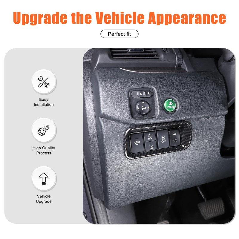 Heutamo Car Headlight Switch Button Frame Cover Trim Compatible with
