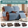 Ruaozz Waterproof Loveseat Recliner Cover with Console Non-Slip Reclining Couch