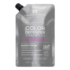 MARTHA DEBYALE HAIR TECH Color Defender Shampoo Pouch. Color, con Jengibre de Awapuhi, 450 ml.                                                        