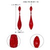 EVER FAITH Red Earrings for Women Wedding Party Sparkly Rhinestone