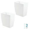 iDesign Small Rectangular Bathroom Trash Set of 2-White Waste Can