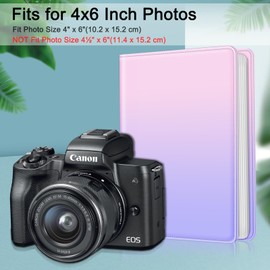 Fintie Photo Album for 4x6 Photos - 112 Pockets Vegan Leather Cover Memory Albums Book for Birthday Family Anniversary Vacation Pictures (Fantasy Ombre)