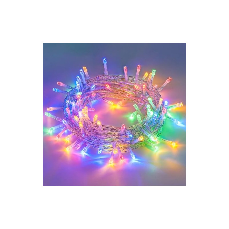 JMEXSUSS Clear Wire String Lights 100LED RGB