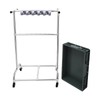 Cbhfmljd Broom and Mop Holder, Movable Floor-Mounted Mop Rack Broom