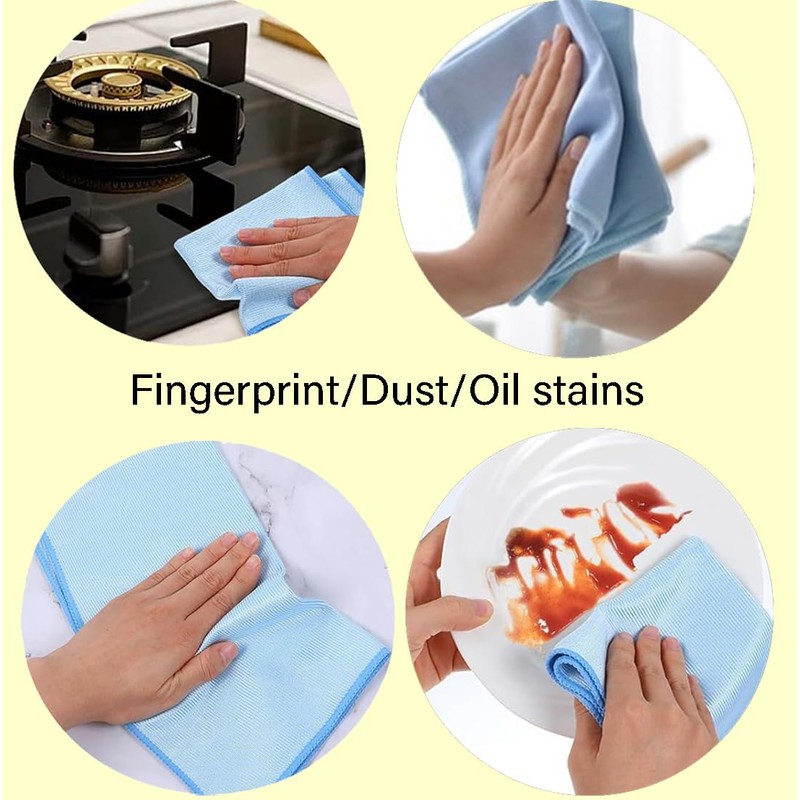6-Pack Microfiber Cleaning Cloths, 16x16 Inch, Lint-Free for Windows, Glasses,
