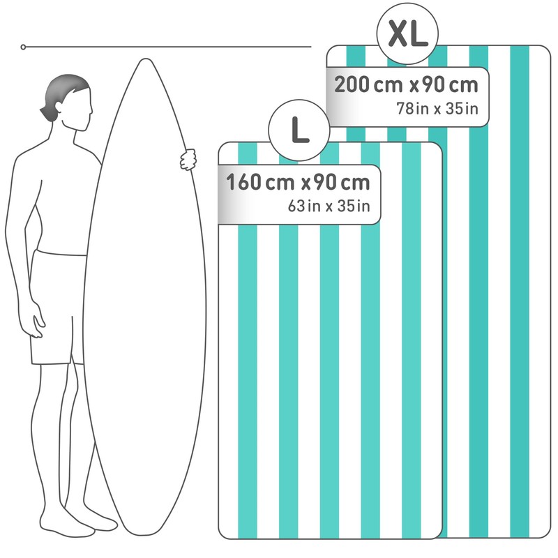 Fit-Flip Beach towel - large microfibre towel - lightweight, compact
