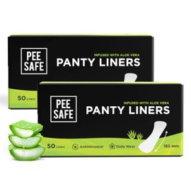 PEESAFE Aloe Vera Panty Liners for Women - Pack of 100 | Pantyliners with 185mm Length | Extra Comfort | Keeps You Dry & Fresh All Day Long