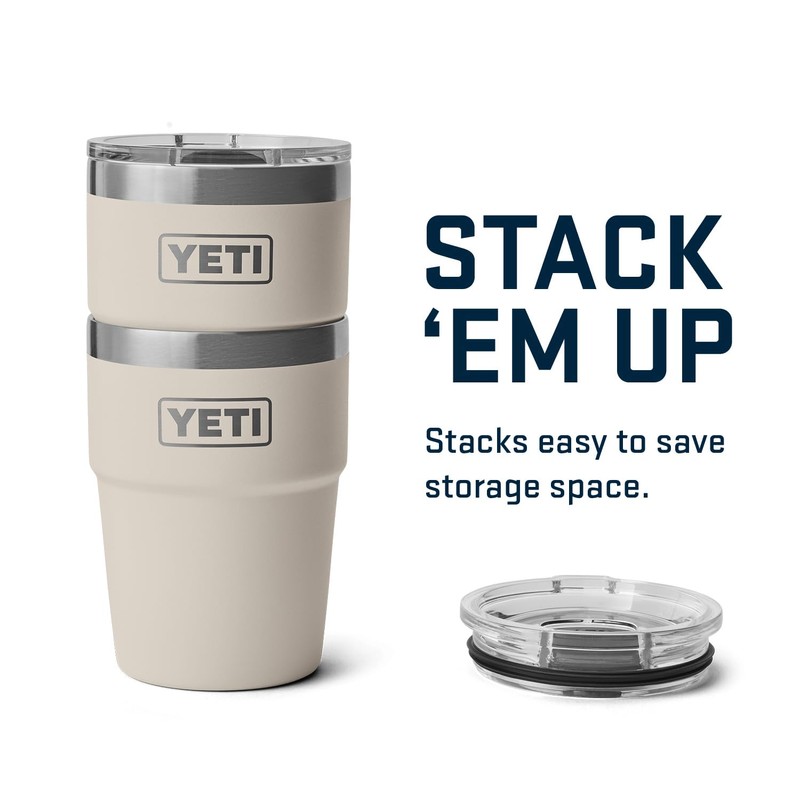 YETI Rambler 16 oz Stackable Tumbler, Vacuum Insulated, Stainless Steel