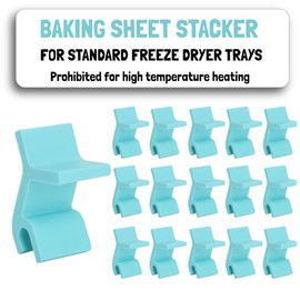 Baking Sheet Stacker, Pack of 16, Tray Stackers Stacking Holder Rack Kitchenwares Tray Stacker for Freeze Dryer Trays Kitchen Picnic BBQ (16, Cyan)