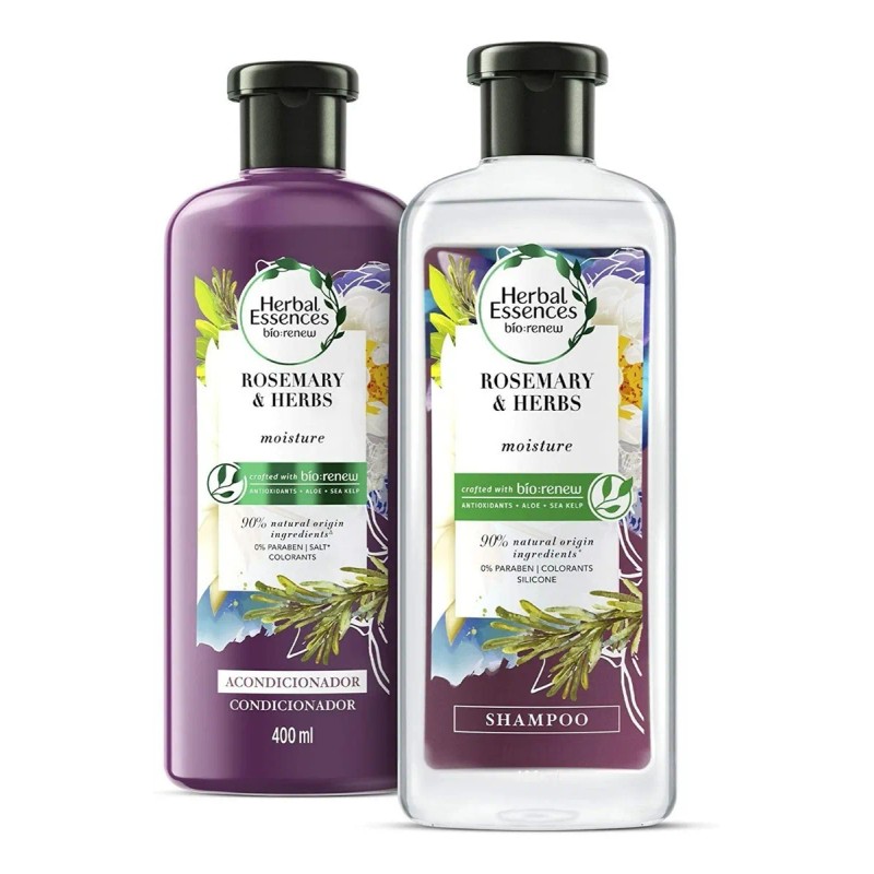 Kit Shampoo y Acondicionador Herbal Essences Romero Hierbas Purificante y