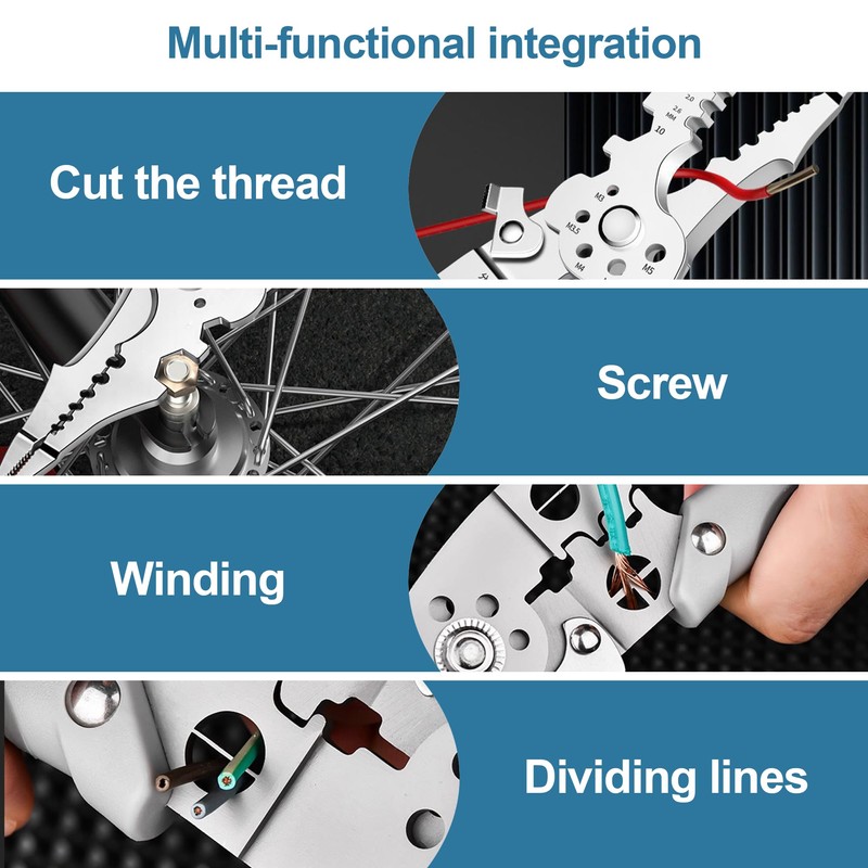 1Pcs Multifunctional Wire Stripper Tool Stainless Steels Pliers Electrical Pliers