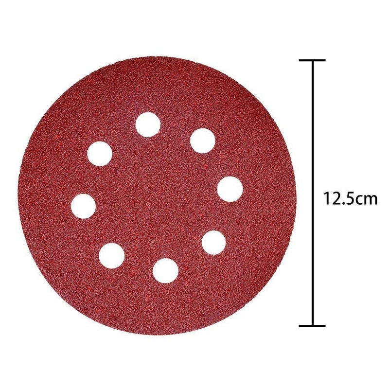 Maveek 50 Pieces 8 Holes Sanding Discs 60 Grit 5