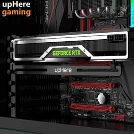 upHere gaming Grafikkarten Halterung,Grafikkarten Halter/Holster-Halterung, Eloxiertes Luft- und Raumfahrt-Aluminium, Einzel- Oder Doppelsteckplatzkarten (Schwarz),GL05