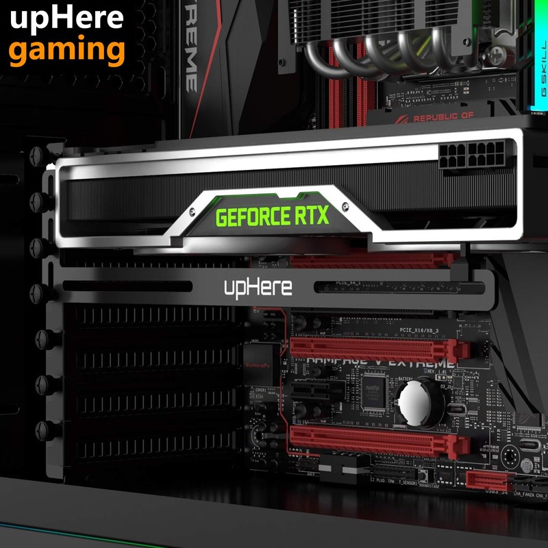upHere gaming Grafikkarten Halterung,Grafikkarten Halter/Holster-Halterung, Eloxiertes Luft- und Raumfahrt-Aluminium, Einzel-