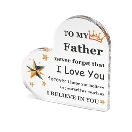 Heart-Shaped Transparent Acrylic Plaque,Perfect for Father's Day,Home Decor,Modern Art and Thoughtful Gifts for Dad,A Unique Keepsake for Any Occasion,Dad Gift,Gifts for Dads Birthday,Gift for Dad