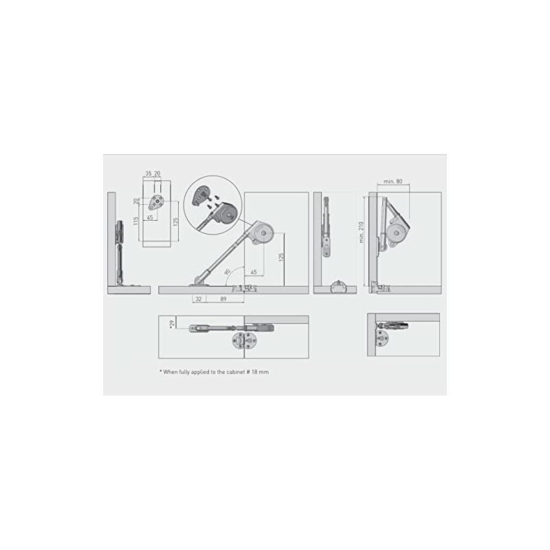 Drop Down Hinges Fixings Brackets Cupboard Caravan Cabinet Door -