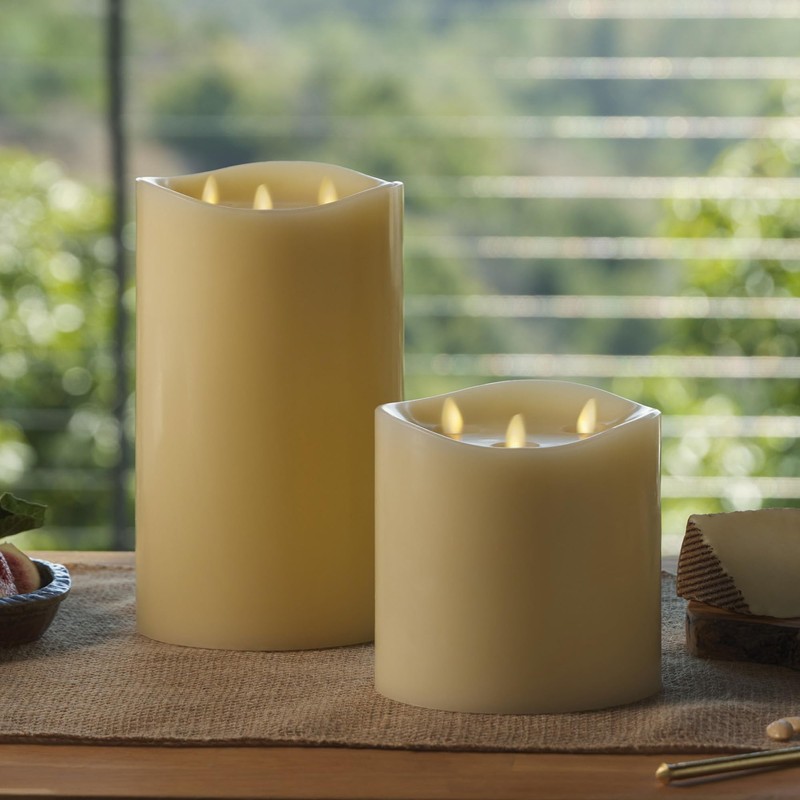 Luminara Tri-Flame Flameless LED Candle, Ivory 5.8" x 5.7", Moving
