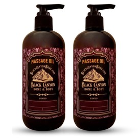 Black Canyon Almond Biscotti Scented Massage Oil, 12 Oz (2 Pack)