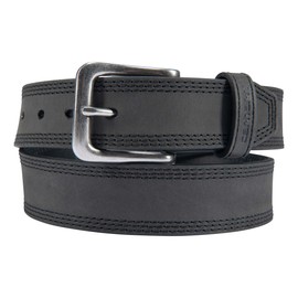 Carhartt Men's Casual Leather Triple Stitch Belts, Black w/Brushed Nickel Finish, 50