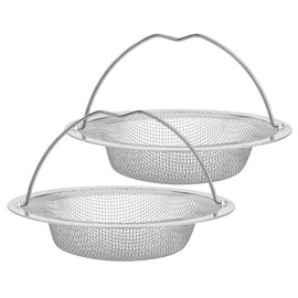 DeeAWai Set of 2 Stainless Steel Drain Strainer with Handle for Kitchen Bathroom - Hair Strainer Shower for Bathtub, Bathroom Sink and Kitchen Sink, Diameter 11 cm