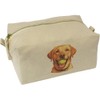 'Golden Labrador with Ball' Canvas Wash Bag/Makeup Case (CS00042213)