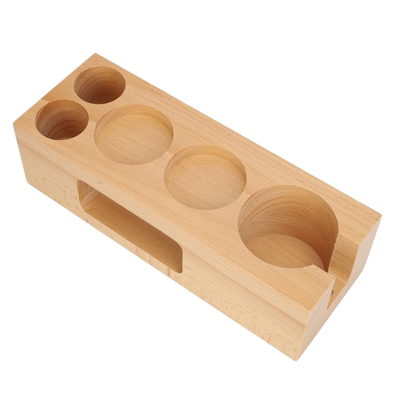 Coffee Tamper Base Multifunction Beech Coffee Distributor Tamping Station Accessories