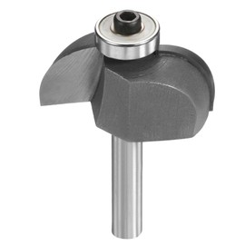 sourcing map Cove Router Bit 1/4" Shank 1-1/8" Dia 17/32" Cutting Height Radius Raised Panel Bit Edge Forming for DIY Woodworking, Silver