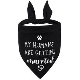 My Humans are Getting Married Dog Bandana, Wedding Dog Bandana, Dog Engagement Announcement, Wedding Photo Prop, Pet Scarf, Pet Accessories (Black)
