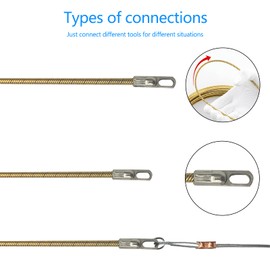 VGongTech 50ft / 15m Electrical Spring Wire Threader Fish Tape Fastener Cable Wire Puller Tool Upgraded 4 Cores Leader Hole Electrician Threading Device