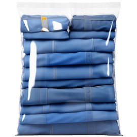 [10 unidades] Bolsas de almacenamiento con cierre de cremallera de 40,6 x 50,8 cm, grandes, resellables, resistentes, transparentes, de 4 mil, de grosor, para congelador, para ropa, almacenamiento de alimentos, preparación de alimentos, mudanza, viajes