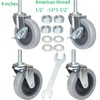 DICASAL 4 Inch American Size Threaded Stem Swivel Caster Wheels
