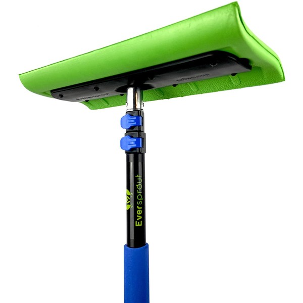 EVERSPROUT Never-Scratch SnowBuster 5-to-12 Foot (Up to 18 ft Standing Reach) | Pre-Assembled Extendable Roof Rake for Snow Removal | Lightweight Aluminum, Soft Foam Pad | Exclusive Push/Pull Design