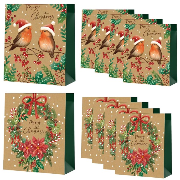 Second Ave 10 Pack of Brown Kraft Paper Christmas Xmas