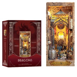 DIY Book Nook Kit,Rotkeym DIY Miniature Dollhouse Booknook Bookshelf Insert Decor Alley, Bookends Model Build-Creativity Kit (SQ-08)