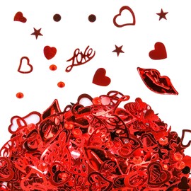 Giftota Confetti Birthday Decoration – Confetti in Red Heart, Red Lips, Love – Anniversary Party Decoration – Confetti Decoration for Anniversaries, Birthdays, Parties, Table Decoration