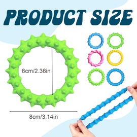 YUZHEDM Anti-Stress Toy, Pack of 6 Elastic Bracelets with Decompression Toy for Fingers, Sensory Toys, Can Relieve Irritability and Stress, Anti-Stress Bracelet, Suitable for Children and Adults