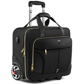 RUCYEN Rolling Laptop Bag, 15.6 inch Rolling Briefcase for Men & Women,Laptop Briefcase on Wheels, Overnight Bags Carry On Bag, for Business Travel