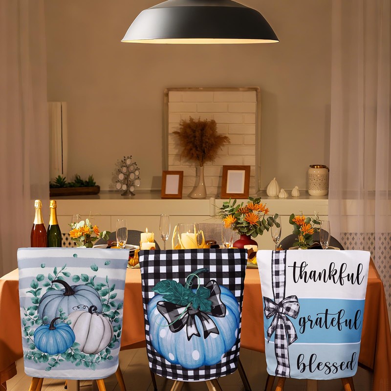 Windkream 6 Pcs Fall Chair Covers Set Autumn Chair Back