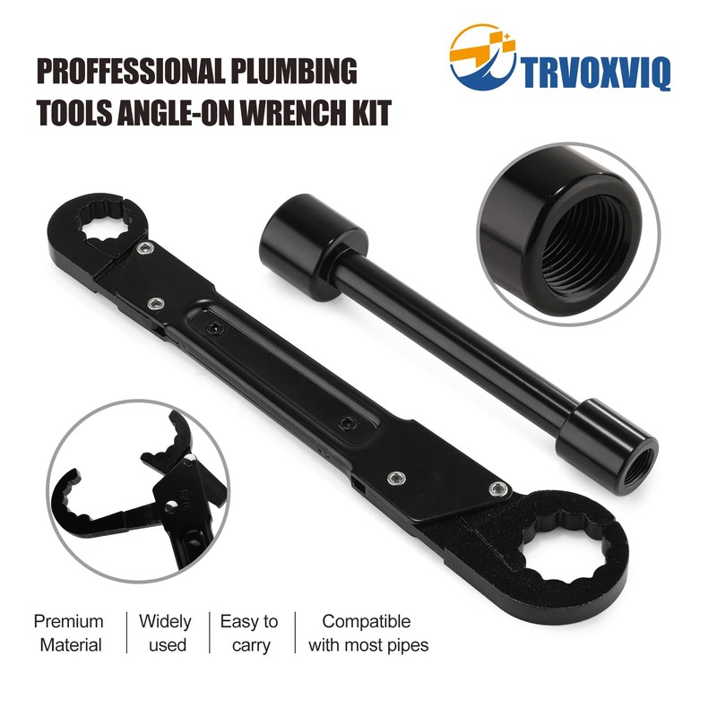 Trvoxviq Plumbing Tools Angle Stop Wrench Kit, Adjustable Plumber Wrench