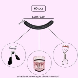 LIANRISES 60 Stück Wimpernzange Gummi Nachfüllpads, Wimpernzange Ebelin Ersatz Ersatzgummi, Ersetzen, Allgemein, Schwarz