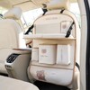 PU Leather Car Seat Back Organizer with Foldable Tray, Multi-Pocket