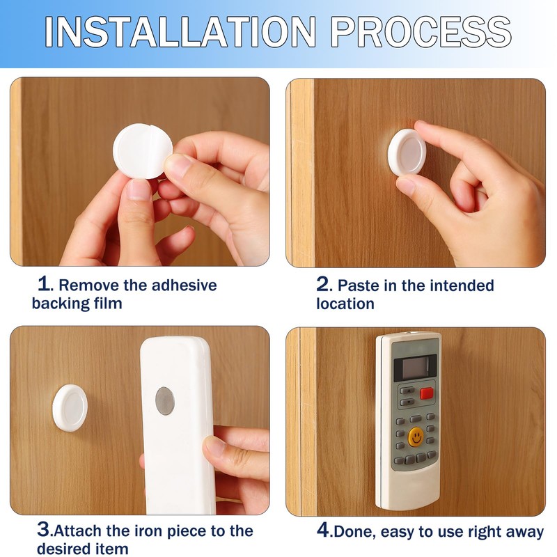 Nazaz Set of 7 Magnetic Remote Control Holders, No Drilling