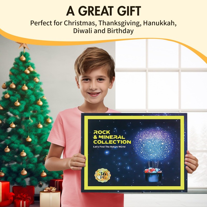 BTYCityMao Rock Collection for Kids - 36pc Cool Rocks and
