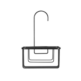 Croydex Matt Black Hook Over Shower Caddy, Durable Powder-Coated Mild Steel Bathroom Accessory, Spacious Bathroom Shelves for Extra Storage, Easy Install Bathroom Storage, No Drilling Required