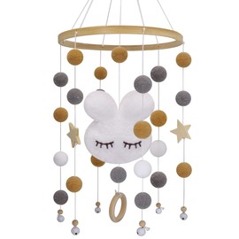 Lovely Wooden Bead Bed Felt Baby Ceiling Mobiles White Rabbit…